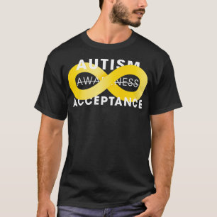 無限大自閉症の受容金ゴールド Tシャツ