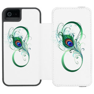 無限大記号とクジャクの羽 iPhone SE/5/5sウォレットケース