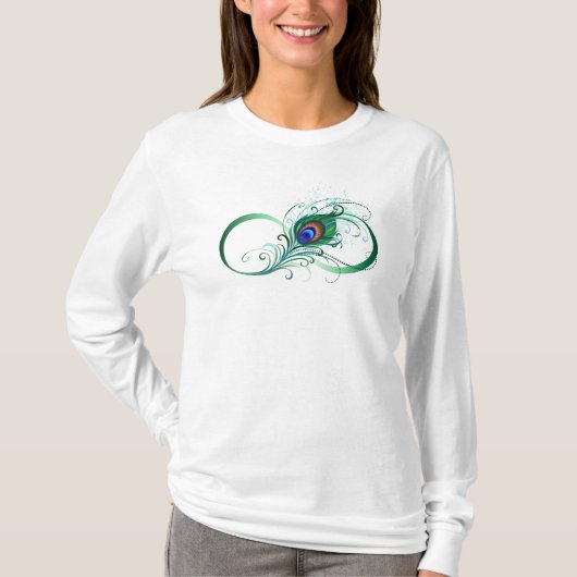 無限大記号とクジャクの羽 Tシャツ (正面)