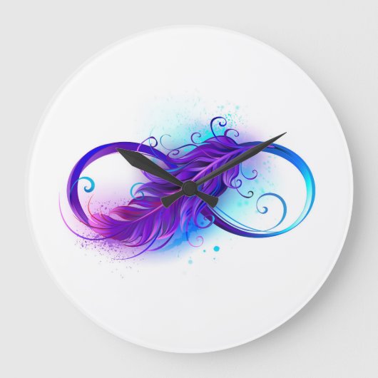 無限大(紫の羽) ラージ壁時計 (正面)