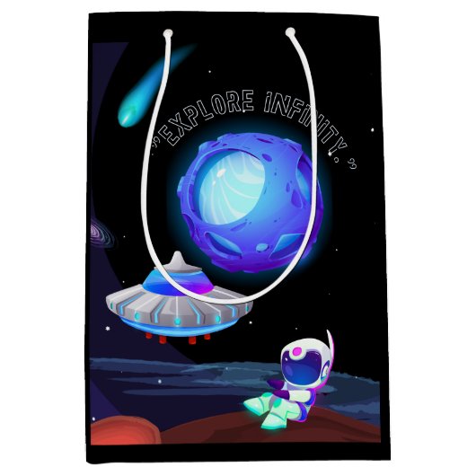 無限性を探索する ミディアムペーパーバッグ (正面)