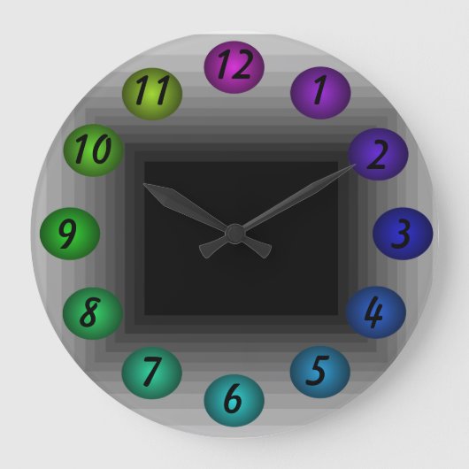 無限浮動3Dカラーデザインウォールクロック30r ラージ壁時計 (正面)