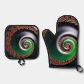 無限渦 鍋つかみ&鍋敷きセット (正面)