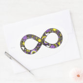 無限神経多様体ドードル非バイナリプライド国旗 楕円形シール (封筒)