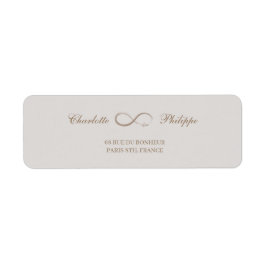 無限記号金ゴールドグレー結婚の住所 シール