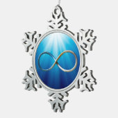 無限記号|のクールなギフト スノーフレークピューターオーナメント (右)