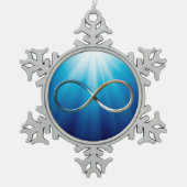 無限記号|のクールなギフト スノーフレークピューターオーナメント (正面)