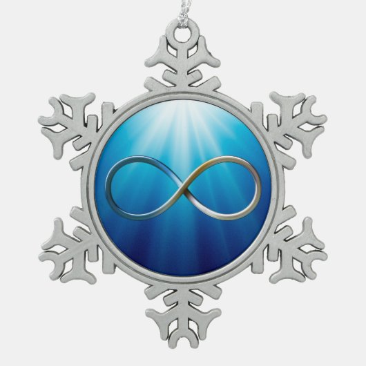 無限記号|のクールなギフト スノーフレークピューターオーナメント (正面)