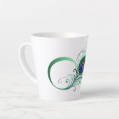 無限記号(ピーコックの羽根付き) カフェラテマグ (左アングル)