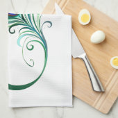 無限記号(ピーコックの羽根付き) キッチンタオル (四つ折り)