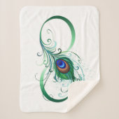 無限記号（ピーコックの羽根付き） シェルパブランケット (正面)