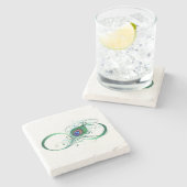 無限記号（ピーコックの羽根付き） ストーンコースター (横)