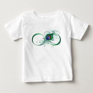 無限記号(ピーコックの羽根付き) ベビーTシャツ