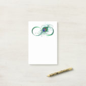 無限記号(ピーコックの羽根付き) ポストイット (デスク上)