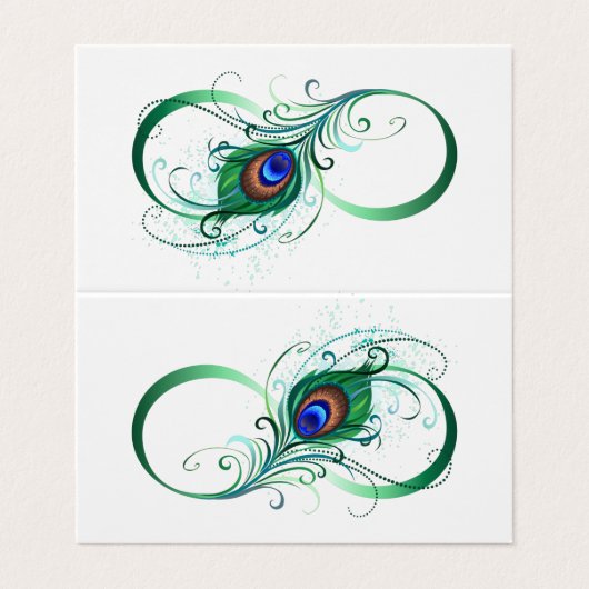 無限記号(ピーコックの羽根付き) 名刺 (外部フラット)