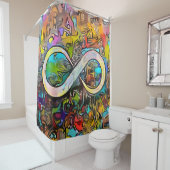 無限記号  |自閉症認識神経多様性 シャワーカーテン (インサイチュ)