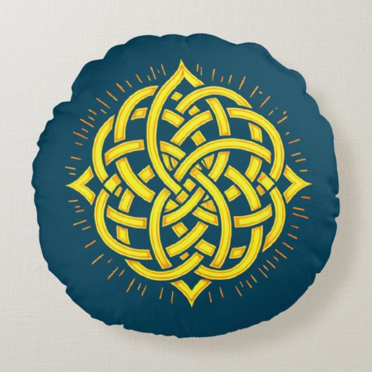 無限調和：聖マンダラケルトのシンボルアート ラウンドクッション (正面)