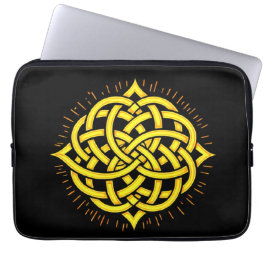 無限調和：聖マンダラケルトのシンボルアート ラップトップスリーブ
