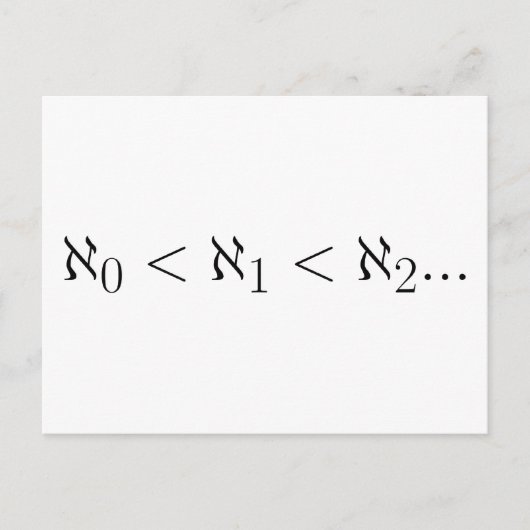 無限集合の基数 ポストカード (正面)