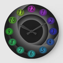 無限3D浮遊色の同世代の人デザイナー ラージ壁時計