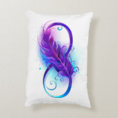 無限(紫色の羽毛) アクセントクッション (裏面(縦))