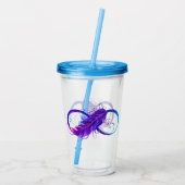 無限（紫色の羽毛） アクリルタンブラー (裏面)