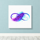 無限（紫色の羽毛） キャンバスプリント (インサイチュ (ウッドフロア))