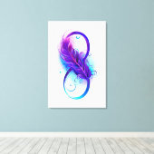 無限（紫色の羽毛） キャンバスプリント (インサイチュ (ウッドフロア))