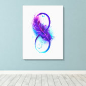 無限（紫色の羽毛） キャンバスプリント (インサイチュ (ウッドフロア))