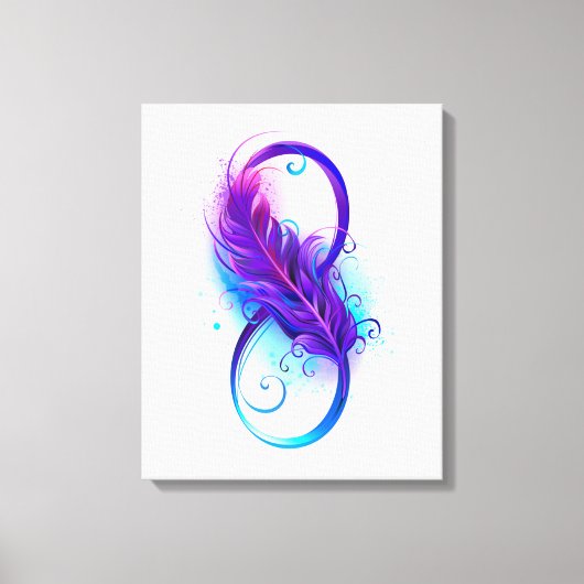 無限（紫色の羽毛） キャンバスプリント (正面)