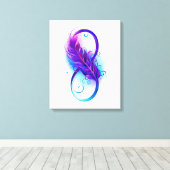 無限（紫色の羽毛） キャンバスプリント (インサイチュ (ウッドフロア))