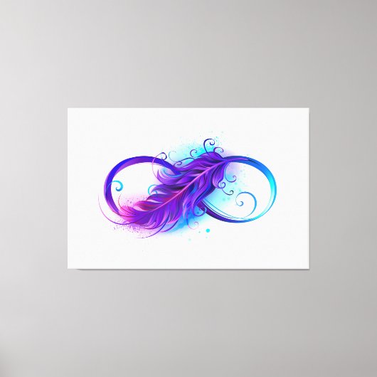 無限（紫色の羽毛） キャンバスプリント (正面)