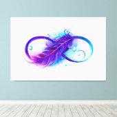 無限（紫色の羽毛） キャンバスプリント (インサイチュ (ウッドフロア))