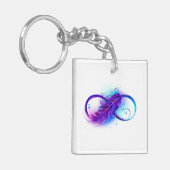 無限（紫色の羽毛） キーホルダー (正面左)