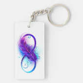 無限(紫色の羽毛) キーホルダー (裏面)