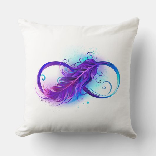 無限（紫色の羽毛） クッション (正面)