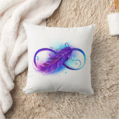 無限（紫色の羽毛） クッション (ブランケット)