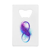 無限（紫色の羽毛） クレジットカード栓抜き (裏面)