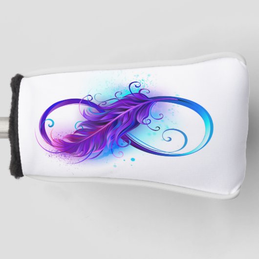 無限(紫色の羽毛) ゴルフヘッドカバー (正面)