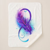 無限（紫色の羽毛） シェルパブランケット (正面)