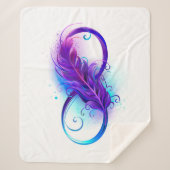 無限（紫色の羽毛） シェルパブランケット (正面)