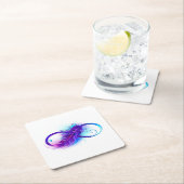 無限（紫色の羽毛） スクエアペーパーコースター (インサイチュ)