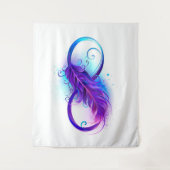 無限（紫色の羽毛） タペストリー (正面)