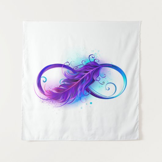 無限（紫色の羽毛） タペストリー (正面)