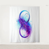 無限（紫色の羽毛） タペストリー (正面)