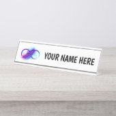 無限（紫色の羽毛） デスクネームプレート (正面)
