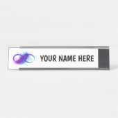 無限（紫色の羽毛） デスクネームプレート (正面)