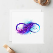 無限（紫色の羽毛） ノートカード (正面/裏面インサイチュ)