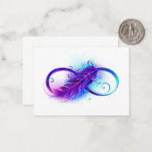 無限（紫色の羽毛） ノートカード (正面/裏面インサイチュ)