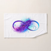 無限（紫色の羽毛） バスタオルセット (ハンドタオル)